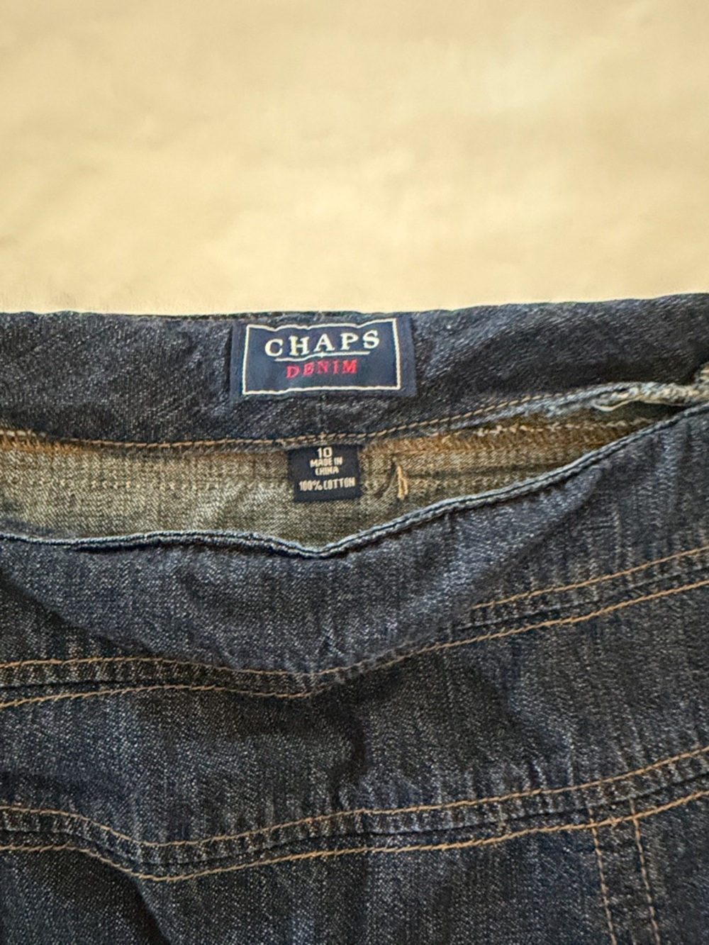 Chaps Dark Blue Denim Flared Skirt - Picture 3 of 3